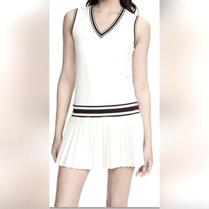 Tory Sport White Dress with Black Trim